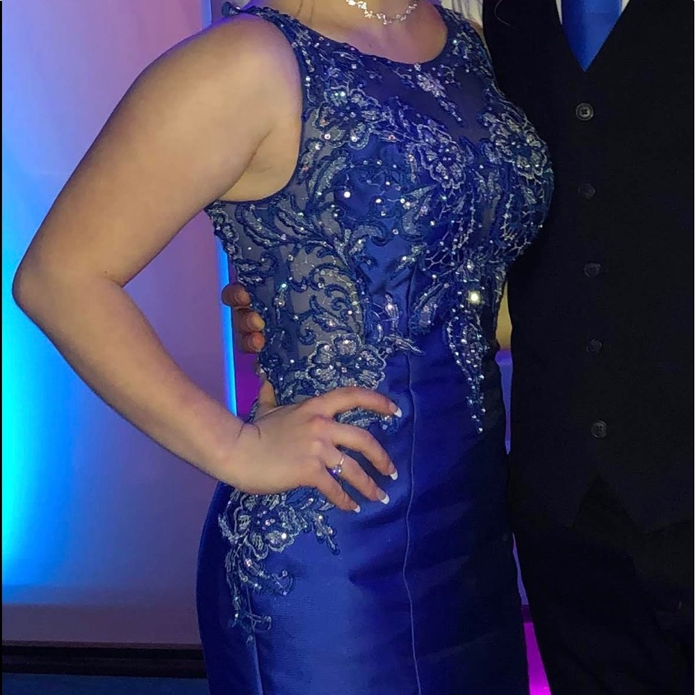 Blue Mermaid style prom dress